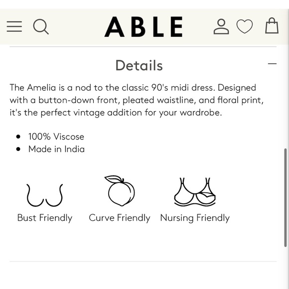 ABLE Amelia midi dress 90’s inspired - Picture 2 of 5